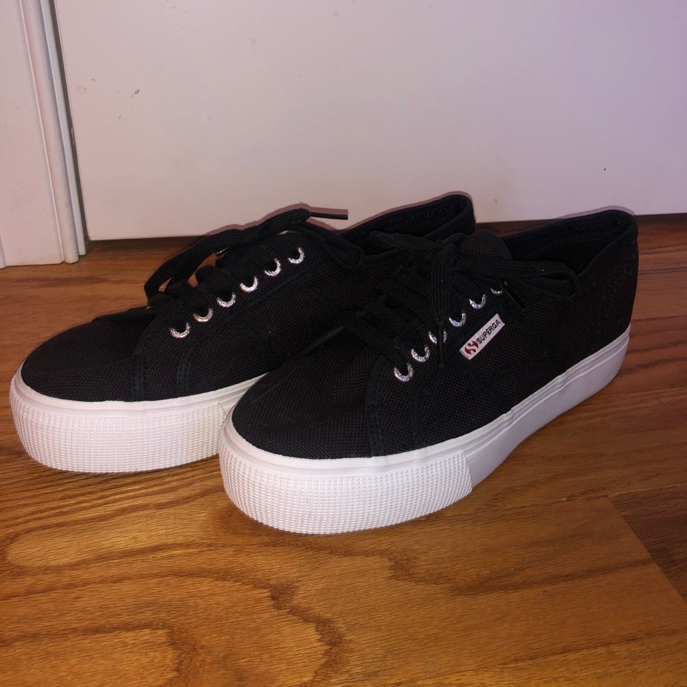 Brand New Platform Black Superga Size 10